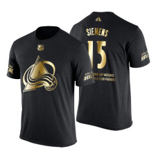 Colorado Avalanche Duncan Siemens Gold Limited with Message T-Shirt Black