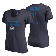 Colorado Avalanche 2018 Fanatics Mother's Day Number 1 Mom T-Shirt Navy