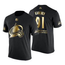 Colorado Avalanche Vladislav Kamenev Gold Limited with Message T-Shirt Black