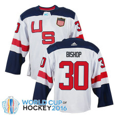 USA Team Ben Bishop #30 White 2016 World Cup Jersey