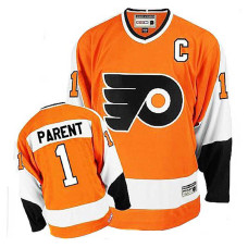 Philadelphia Flyers Bernie Parent #1 Orange Throwback Jersey