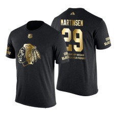 Chicago Blackhawks Andreas Martinsen Gold Limited with Message T-Shirt Black