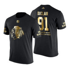 Chicago Blackhawks Anthony Duclair Gold Limited with Message T-Shirt Black