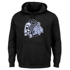 Chicago Blackhawks Black Black Skull Authentic Hoodie