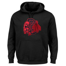 Chicago Blackhawks Black Black Skull Authentic Hoodie