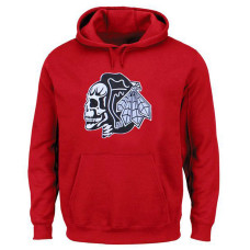 Chicago Blackhawks Red Red White Skull Authentic Hoodie