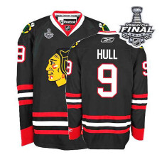 Women's Chicago Blackhawks Bobby Hull #9 Black 2015 Stanley Cup Alternate Jersey