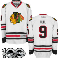 Chicago Blackhawks #9 Bobby Hull White 100 Greatest Player Jersey