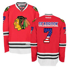 Chicago Blackhawks Brent Seabrook #7 Red USA Flag Fashion Jersey