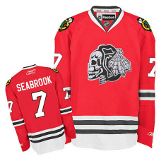 Youth Chicago Blackhawks Brent Seabrook #7 Red White Skull Jersey