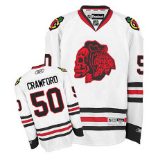 Chicago Blackhawks Corey Crawford #50 White Red Skull Jersey