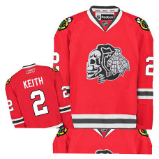 Youth Chicago Blackhawks Duncan Keith #2 Red White Skull Jersey