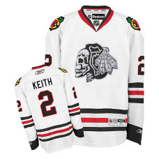 Chicago Blackhawks Duncan Keith #2 White White Skull Jersey