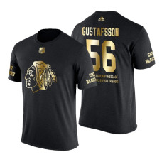 Chicago Blackhawks Erik Gustafsson Gold Limited with Message T-Shirt Black