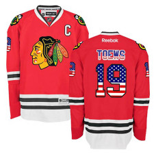 Chicago Blackhawks Jonathan Toews #19 Red USA Flag Fashion Jersey