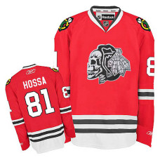 Chicago Blackhawks Marian Hossa #81 Red White Skull Jersey