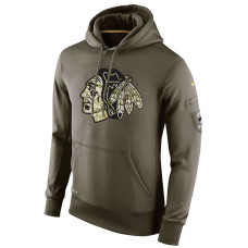 Chicago Blackhawks Olive Salute To Service Pullover Hoodie