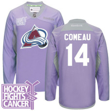 Blake Comeau Colorado Avalanche #14 Purple Hockey Fights Cancer With Jersey 2022 Stanley Cup Champions Patch