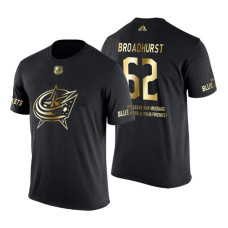 Columbus Blue Jackets Alex Broadhurst Gold Limited with Message T-Shirt Black