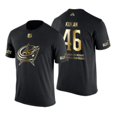 Columbus Blue Jackets Dean Kukan Gold Limited with Message T-Shirt Black