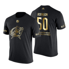 Columbus Blue Jackets Eric Robinson Gold Limited with Message T-Shirt Black