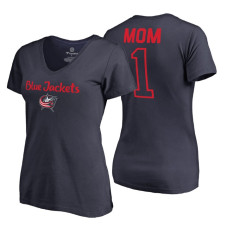 Columbus Blue Jackets 2018 Fanatics Mother's Day Number 1 Mom T-Shirt Navy