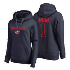 Columbus Blue Jackets 2018 Fanatics Mother's Day Number 1 Mom Pullover Hoodie Navy