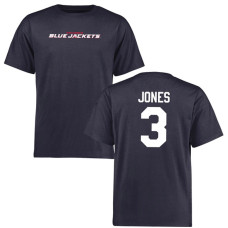 Columbus Blue Jackets Seth Jones #3 Blue Short Sleeve Wordmark T-Shirt