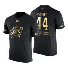 Columbus Blue Jackets Taylor Chorney Gold Limited with Message T-Shirt Black