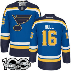 St. Louis Blues #16 Brett Hull Blue 100 Greatest Player Jersey