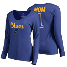 St. Louis Blues 2018 Fanatics Mother's Day Number 1 Mom long sleeve T-Shirt Royal