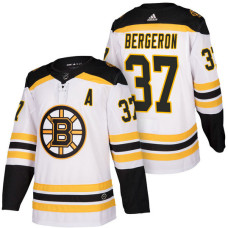 Boston Bruins #37 Patrice Bergeron White 2018 Season Authentic Team Away Jersey