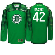 Boston Bruins #42 David Backes Kelly Green Patty's Pride St. Patrick's Day Jersey