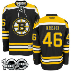 Boston Bruins #46 David Krejci Black 2017 Anniversary Patch Player Jersey