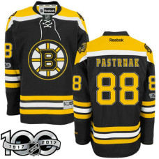 Boston Bruins #88 David Pastrnak Black 2017 Anniversary Patch Player Jersey