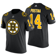 Boston Bruins #14 Paul Postma Black Adidas Player Jersey Style T-shirt