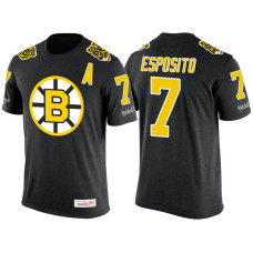 Boston Bruins Black Phil Esposito #7 New Season Throwback Player T-shirt Mitchell & Ness