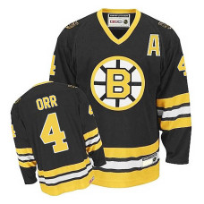 Boston Bruins Bobby Orr #4 Black/Gold Throwback Jersey