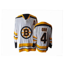 Boston Bruins Bobby Orr #4 White Throwback Jersey