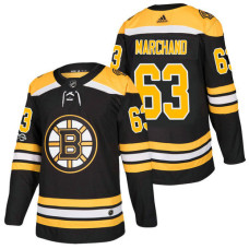 Boston Bruins #63 Brad Marchand Black 2018 New Season Home Authentic Jersey With Anniversary Patch