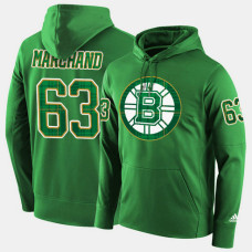 Boston Bruins #63 Brad Marchand Green St. Patrick Day Pullover Hoodie