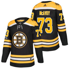 Boston Bruins #73 Charlie McAvoy Black 2018 New Season Home Authentic Jersey With Anniversary Patch