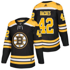 Boston Bruins #42 David Backes Black 2018 New Season Home Authentic Jersey With Anniversary Patch