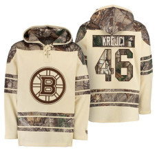 Boston Bruins Old Time Natural Realtree Camo David Krejci #46 Hoodie