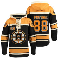 Boston Bruins #88 David Pastrnak Black Throwback Pullover Hoodie