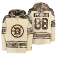 Boston Bruins Old Time Natural Realtree Camo David Pastrnak #88 Hoodie