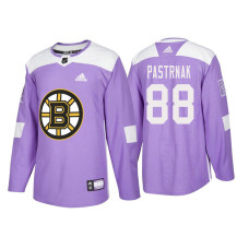 Boston Bruins #88 David Pastrnak Purple 2018 Adidas Authentic Hockey Fights Cancer Jersey