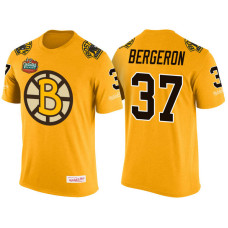 Boston Bruins Gold Patrice Bergeron #37 New Season Throwback Player T-shirt Mitchell & Ness