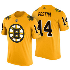 Boston Bruins #14 Paul Postma Gold Adidas Player Jersey Style T-shirt