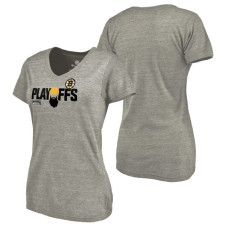 Women's Boston Bruins Bound Team Favorite Tri-Blend V-Neck T-shirt Heather Grey